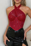 Sequin Halter Crop Top