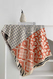 Mixed Print Patchwork Fringe Wrap Scarf
