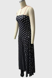 Polka Dot Strapless Ruched Maxi Dress