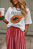 Papaya Print Crew Neck Short Sleeve T-Shirt