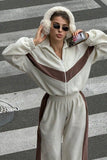 Colorblock Zip-Up Hoodie and Pants Activewear Set