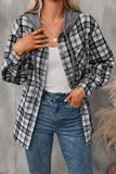 Plaid Hooded Button-Front Shirt