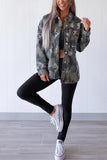 Camouflage Print Button-Front Jacket