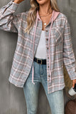 Plaid Hooded Button-Front Shirt