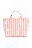 Striped Tote Bag with Glossy Finish