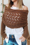 Pointelle Knit Cowl Neck Sweater