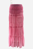 Draped Crop Top and Pleated Skirt Set