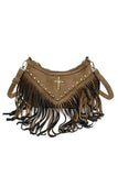 Fringe Studded Cross Shoulder Bag