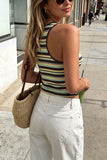 Striped Scoop-Neck Tank Top