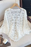 Floral Crochet Open-Front Cape