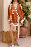Graphic Wrap Tunic Dress