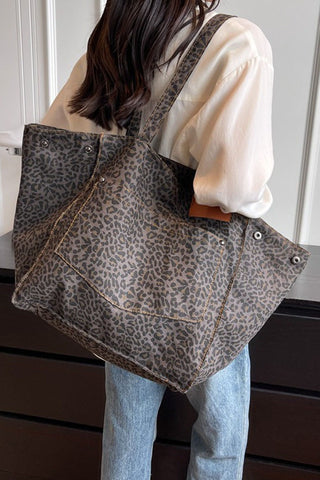 Leopard Print Large Tote Bag