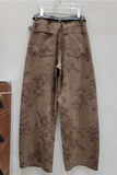Floral Print High-Waist Barrel Jeans