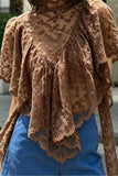 Floral Lace Ruffled Blouse