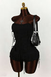 Strapless Ruched Romper