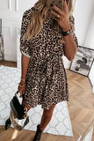 Patchwork Print V-Neck Mini Dress