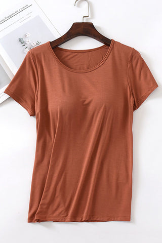 Built-In Bra Short-Sleeve T-Shirt
