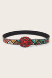 Geometric Print Beaded Edge Belt