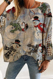 Holiday Tree Print Hollow Knit Sweater