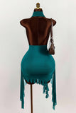 Draped Halter Mini Dress