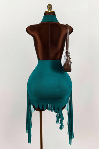 Draped Halter Mini Dress