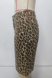 Leopard Print High-Waist Denim Shorts