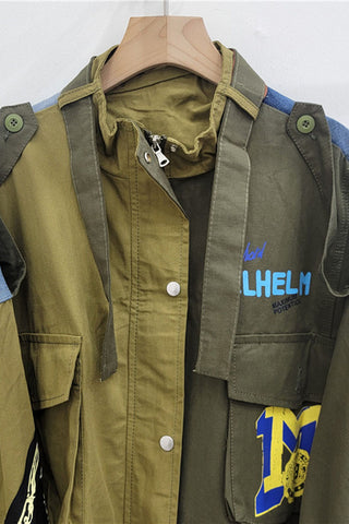 Patchwork Utility Cargo Jacket