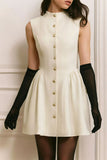 Button-Front Fit and Flare Dress