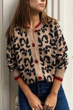 Leopard Print V-Neck Button-Front Cardigan
