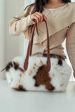Faux Fur Double Handle Tote Bag