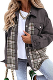 Plaid Patchwork Button-Front Jacket