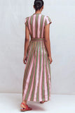 Belted Button-Front Midi Dress