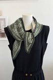 Paisley Print Knit Triangle Scarf