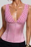 Polka Dot V-Neck Corset Tank Top