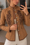 Vintage Floral Detail Military Jacket