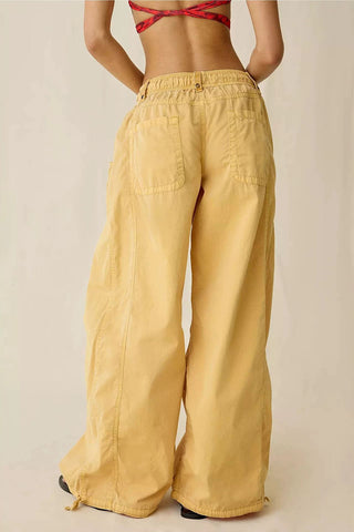 Drawstring Elastic Waist Wide Leg Pants