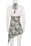Zebra Print Halter Dress