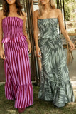 Striped Peplum Skirt Set