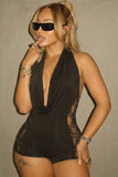 Halter Neck Draped Romper