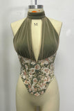 Halter Neck Floral Corset Top