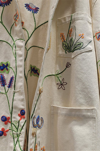 Floral Button-Front Jacket