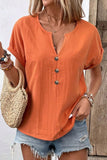 Button-Front Casual T-Shirt