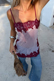 Sequin Lace Trim Slip Mini Casual Dress