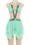 Strappy Layered Hem Casual Dress