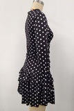 Leopard Print Ruffle Long Sleeve Mini Dress