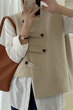 Asymmetrical Buckle-Front Vest