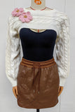 Floral Cable-Knit Crop Sweater