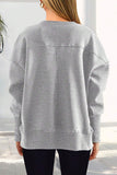 Crew Neck Side Slit Pullover