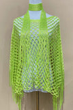 Open-Knit Fringe-Detail Top