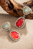 Two-Tone Stone Drop Earrings